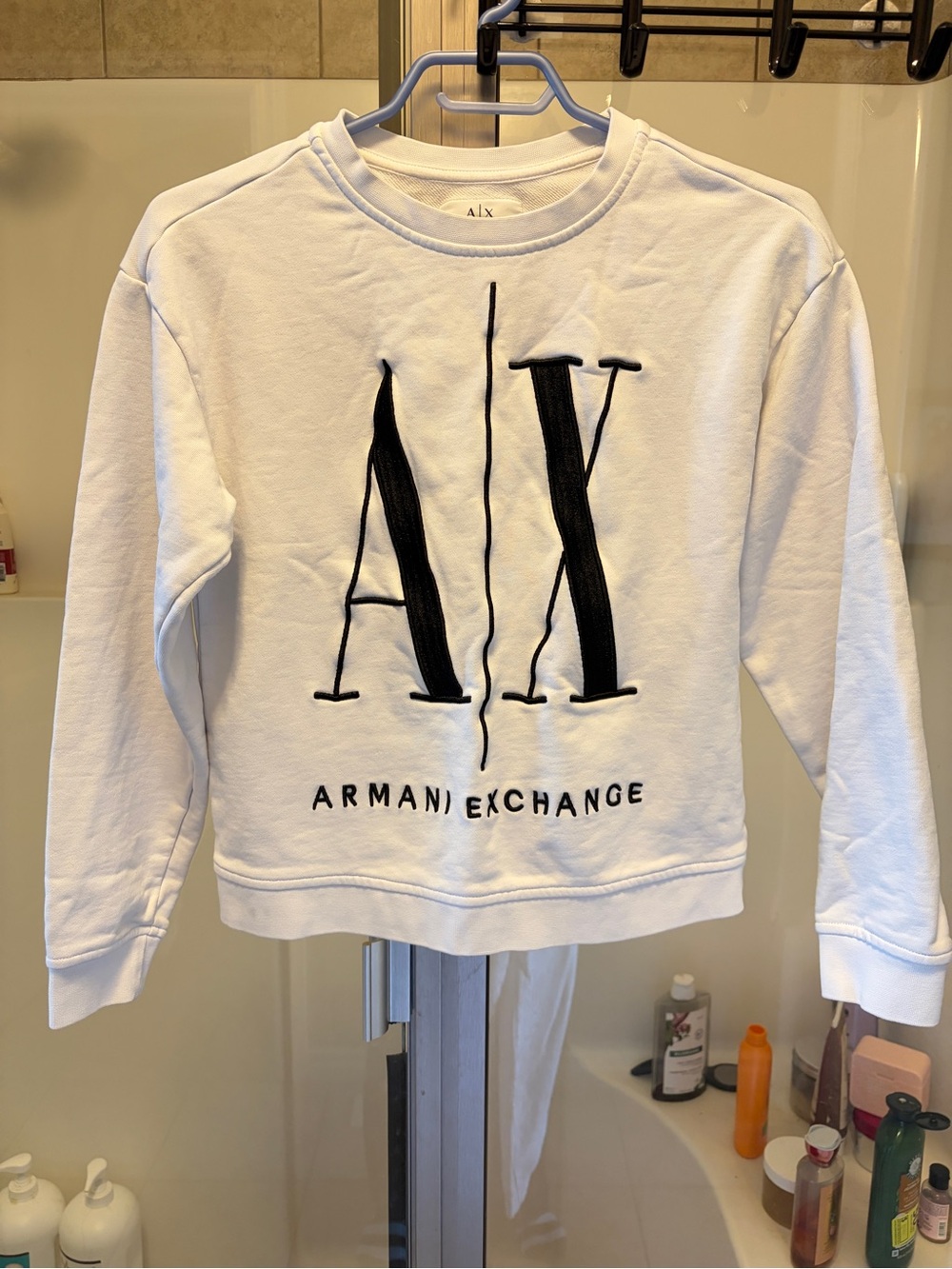 Armani Exchange White Sweatshirt and pants with Black A|X Embroidery size XS